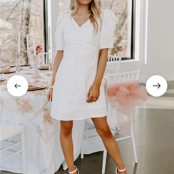 Secret Garden Jacquard Mini Dress in White - M - Picture 2 of 4